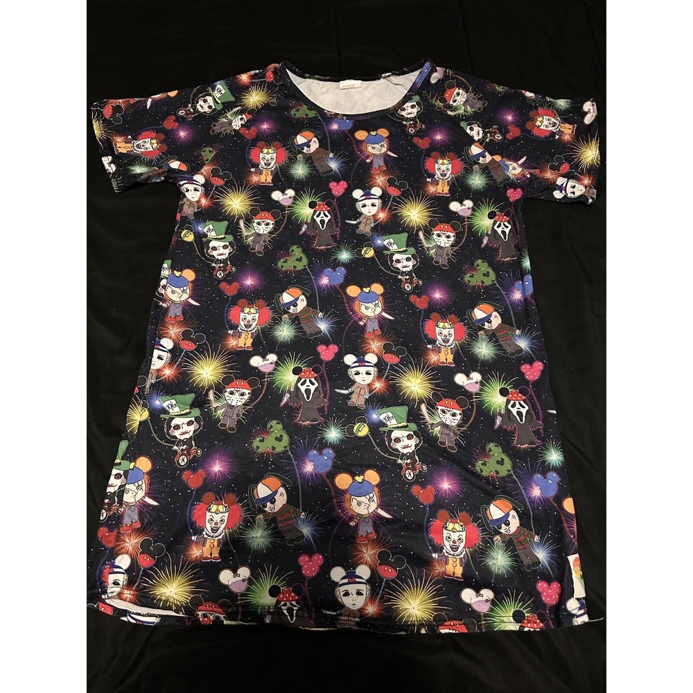 Woman's little lovies horror movie theme shirt‎